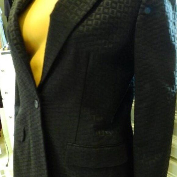 Elie Tahari Black Suit Jacket Size10 Shades of Black in Geometric Shapes - Picture 4 of 4